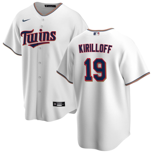Men's Minnesota Twins #19 Alex Kirilloff White Cool Base Stitched Baseball Jersey